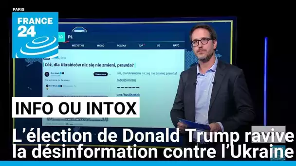 L’élection de Donald Trump ravive la désinformation pro-russe contre l’Ukraine • FRANCE 24