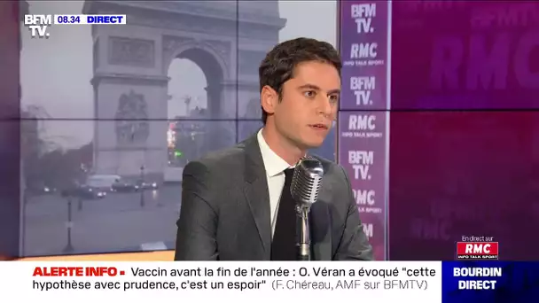 Gabriel Attal face à Jean-Jacques Bourdin sur RMC et BFMTV