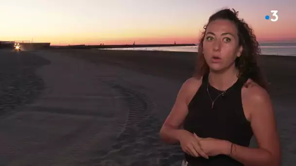 Carnon : nettoyage des plages au petit matin, au lever du jour