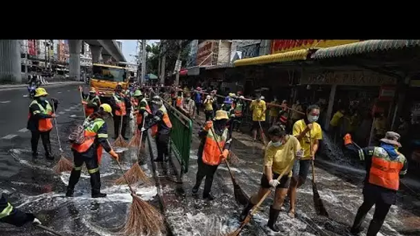 Covid-19 : grand nettoyage autour d'un marché "cluster" à Bangkok