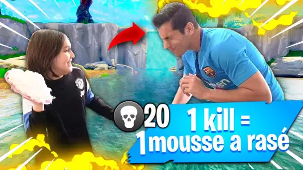 1 KILL = UNE ASSIETTE DE MOUSSE A RASER DANS LA TÈTE SUR FORTNITE !