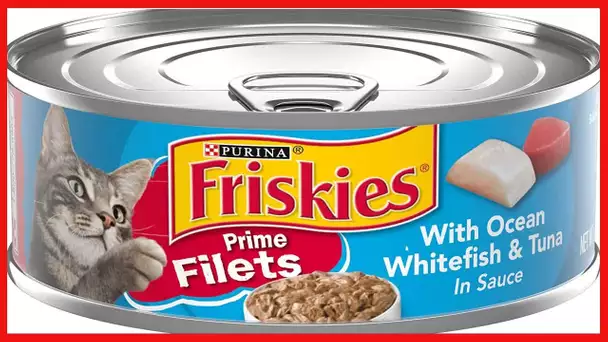 Purina Friskies Wet Cat Food, Prime Filets With Ocean Whitefish & Tuna in Sauce - (24) 5.5 oz. Cans