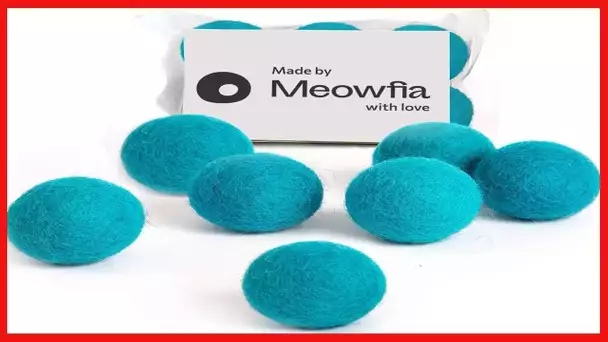 MEOWFIA Wool Ball Toys - 6-Pack of Safe for Cats and Small Dogs Balls - 1.5 Inch Felted Wool Cat Toy