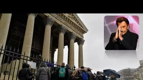 Des fans en nombre à la messe de Johnny Hallyday à la Madeleine