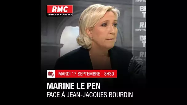 🎙️ Marine Le Pen est face à Jean-Jacques Bourdin sur RMC et BFMTV