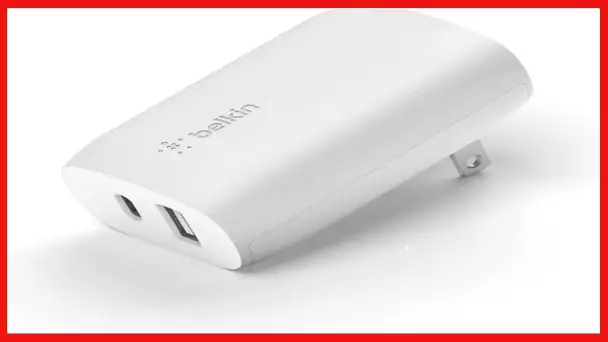 Belkin USB-C Wall Charger 32W, 20W USB C Power Delivery & 12W USB A Port, Compatible with iPhone 13,