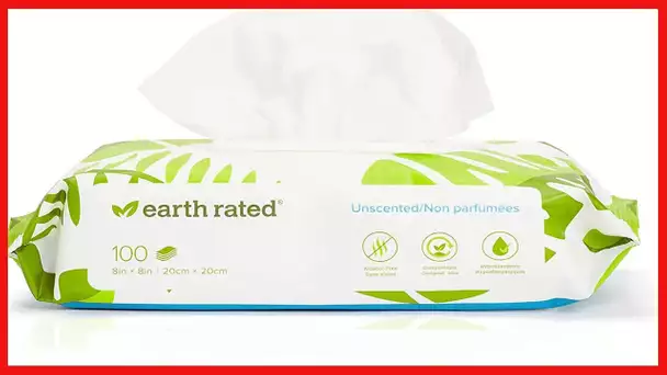 Earth Rated Dog Wipes, Thick Plant Based Grooming Wipes For Easy Use on Paws, Body and Bum