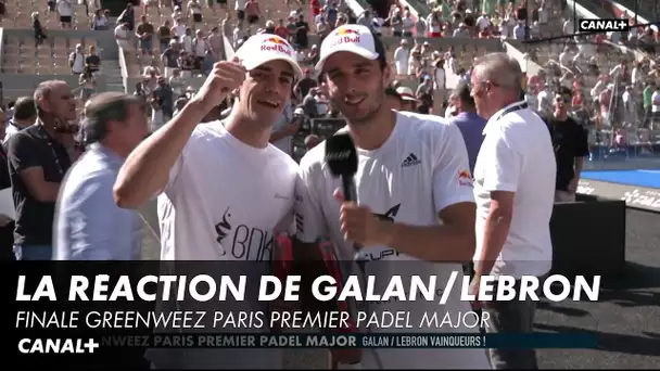 Les réactions de Lebron et Galan à l'issue de leur victoire au Greenweez Paris Premier Padel Major