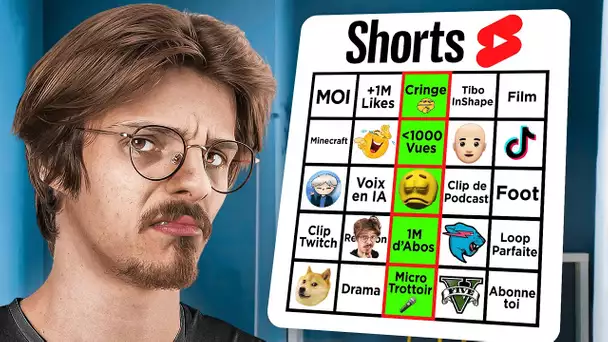 J’ai joué au Bingo Youtube Shorts… (presque impossible)