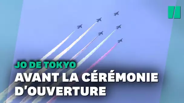 JO de Tokyo: Les avions de l'armée japonaise dessinent les anneaux olympiques dans le ciel