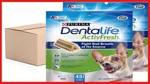 Purina DentaLife ActivFresh Daily Oral Care Mini Dog Chews - (2) 45 ct. Pouches