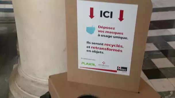 Poitiers : borne pour la collecte et le recyclage des masques