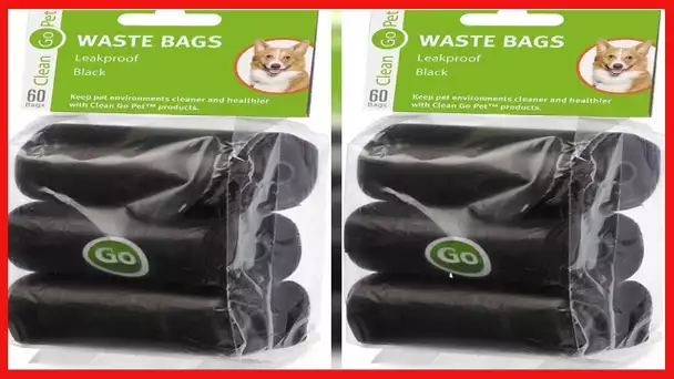 Clean Go Pet Replacement Dog Waste Bags, 3-Pack of 20-Count Rolls, Durable, Leakproof Plastic Poop