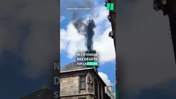 Les images impressionnantes de la cathédrale de Rouen en feu