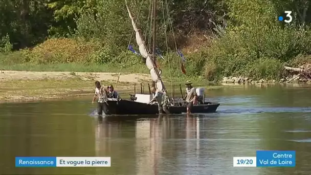 Insolite : transport d'un bloc de tuffeau entre Tours et Saint-Dyé