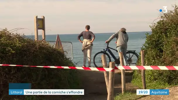 Corniche basque : un bout de falaise s'effondre