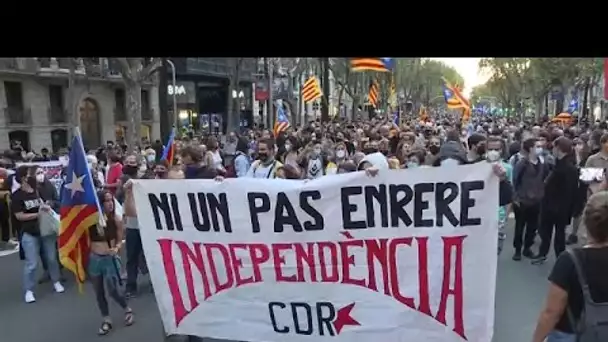 Mobilisation des indépendantistes catalans, 4 ans après le référendum d'autodétermination