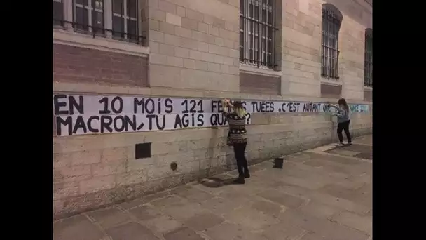 Ces militantes qui collent des affiches dans les rues contre les féminicides : "Pas besoin de par…