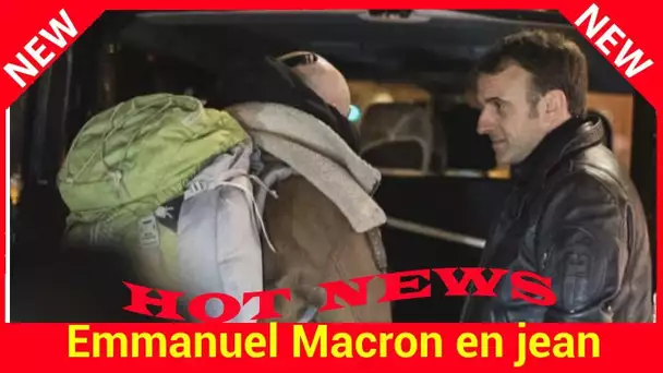 Emmanuel Macron en jean et blouson en cuir pour une visite en toute discrétion