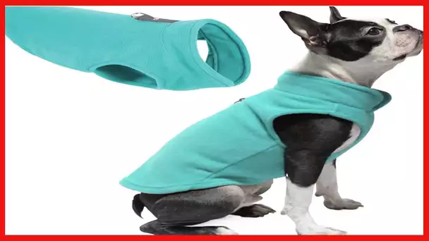 Gooby Fleece Vest Dog Sweater - Turquoise, Medium - Warm Pullover Fleece Dog Jacket with O-Ring