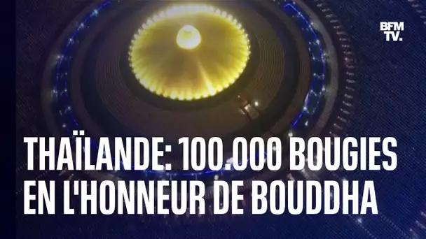 100.000 bougies allumées par des fidèles lors d'une fête sacrée en Thaïlande