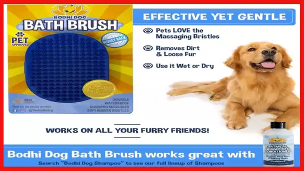 Bodhi Dog New Grooming Pet Shampoo Brush | Soothing Massage Rubber Bristles Curry Comb for Dogs