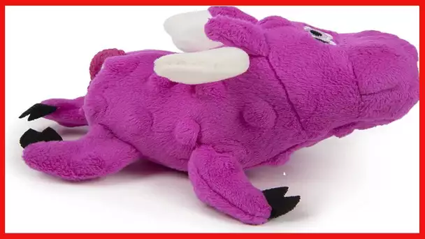 goDog Bubble Plush Just for Me Flying Pig Squeaky Plush Dog Toy, Chew Guard Technology - Pink