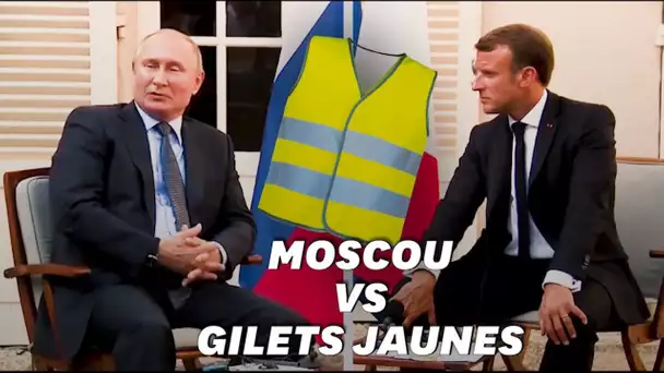 Vladimir Poutine évoque les gilets Jaunes devant Emmanuel Macron