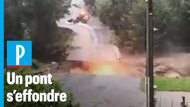 Tempête Alex : un pont emporté par les eaux dans le Sud-Est