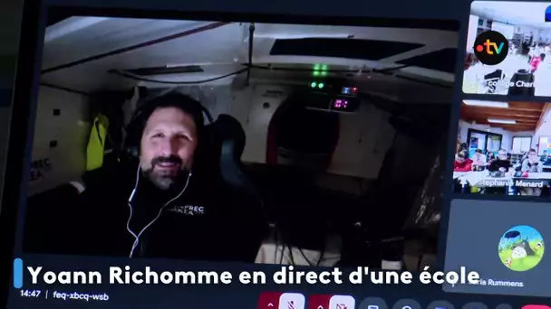 Yoann Richomme en direct d'une école depuis le Vendee Globe