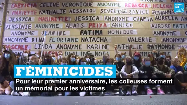 Féminicides : pour le premier anniversaire de leur mouvement, les colleuses forment un mémorial