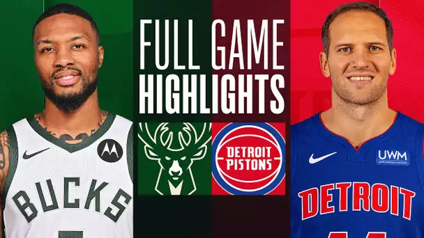 BUCKS at PISTONS | FULL GAME HIGHLIGHTS | January 20, 2024