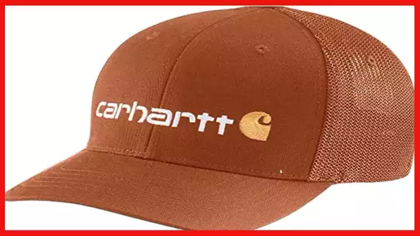 Carhartt Mens Rugged Flex Fitted Canvas Mesh Back Graphic Cap