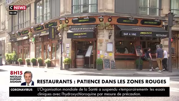 Les restaurants en zone rouge vont devoir encore patienter