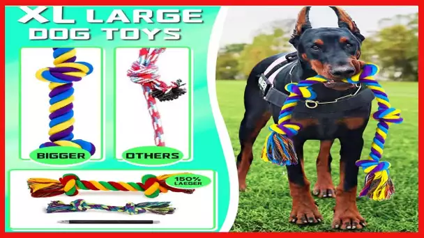 XL Dog Chew Toys for Aggressive Chewers Large Breed, 14 Pack Tough Indestructible Dog Toys