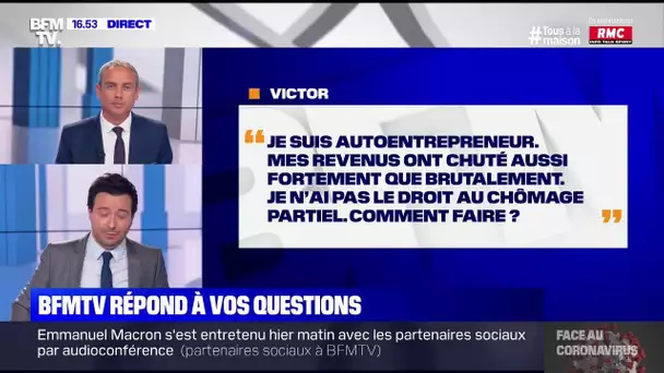 Autoentrepreneur, je n'ai pas le droit au chômage partiel. Que faire ? BFMTV répond à vos questions