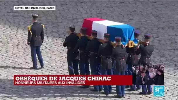 Obsèques de J. Chirac : le cercueil quitte les Invalides au son de la "Marche funèbre"