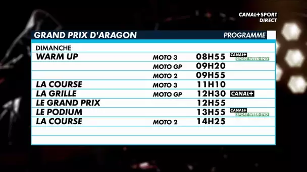 Le programme du Grand Prix d'Aragón