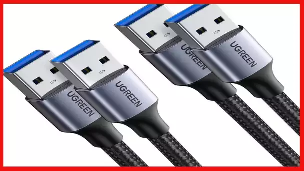 UGREEN USB A to USB A, Male to Male, 2 Pack USB to USB 3.0 Cable Compatible with External Hard Drive