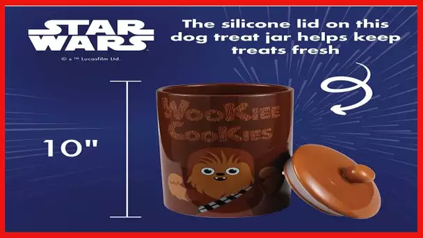 STAR WARS Chewbacca Wookiee Cookies Dog Treat Jar | 10 x 5 Ceramic Chewbacca Dog Treat Jar with Lid