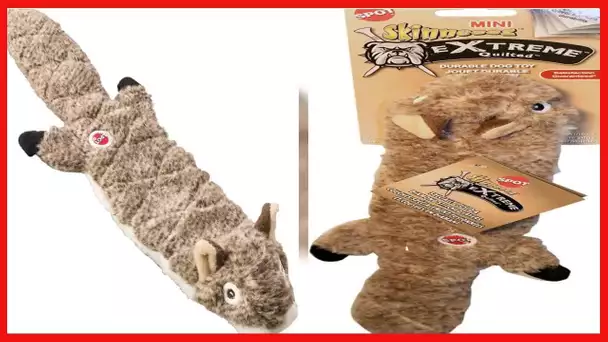 SPOT Ethical Pets Squirrel Mini Skinneeez Extreme Stuffingless Quilted Dog Toy, 14"