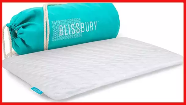 BLISSBURY Stomach Sleeping Pillow | Thin 2.6-Inch Memory Foam Pillow for Stomach