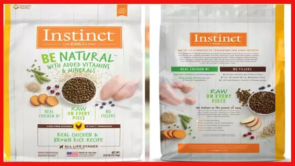 Instinct Be Natural Real Chicken & Brown Rice Recipe Natural Dry Dog Food, 25 lb. Bag