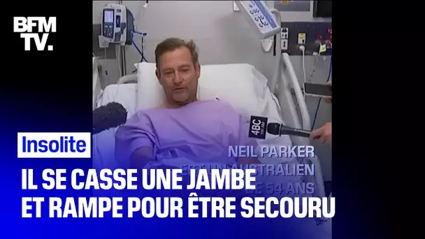 Il chute, se casse une jambe et rampe pendant deux jours avant d'être secouru