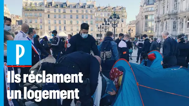 Paris : 200 migrants s'installent devant l'Hôtel de Ville avant d'être évacués