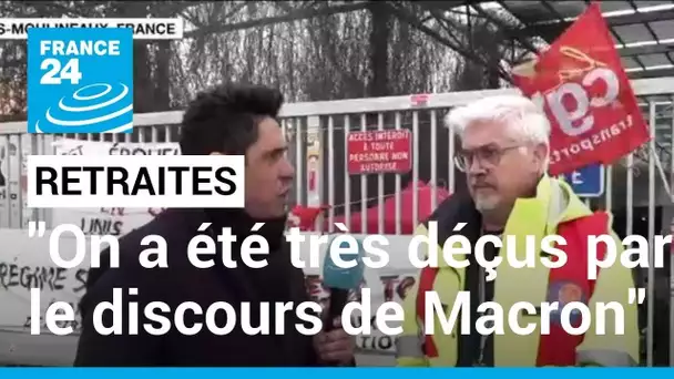 Réforme des retraites : "On a été très déçus par le discours du président [...] très condescendant"