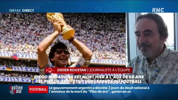 Didier Roustan rend hommage au "pibe de oro" Diego Maradona sur RMC