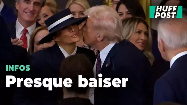 Donald Trump voulait embrasser sa femme, le chapeau de Melania en a décidé autrement