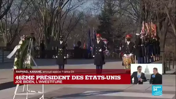 Investiture de Joe Biden : dépôt de gerbe au cimetière national d'Arlington