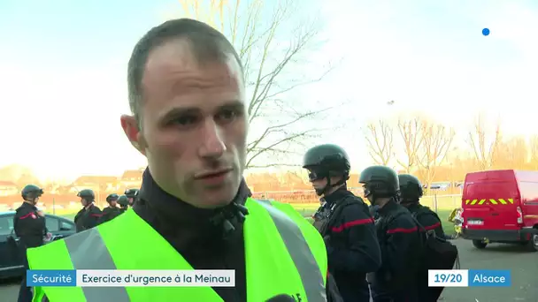 L' exercice d'évacuation stade de la Meinau à Strasbourg après une attaque terroriste